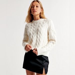 Cable Wedge Crew Sweater from Abercrombie- Medium